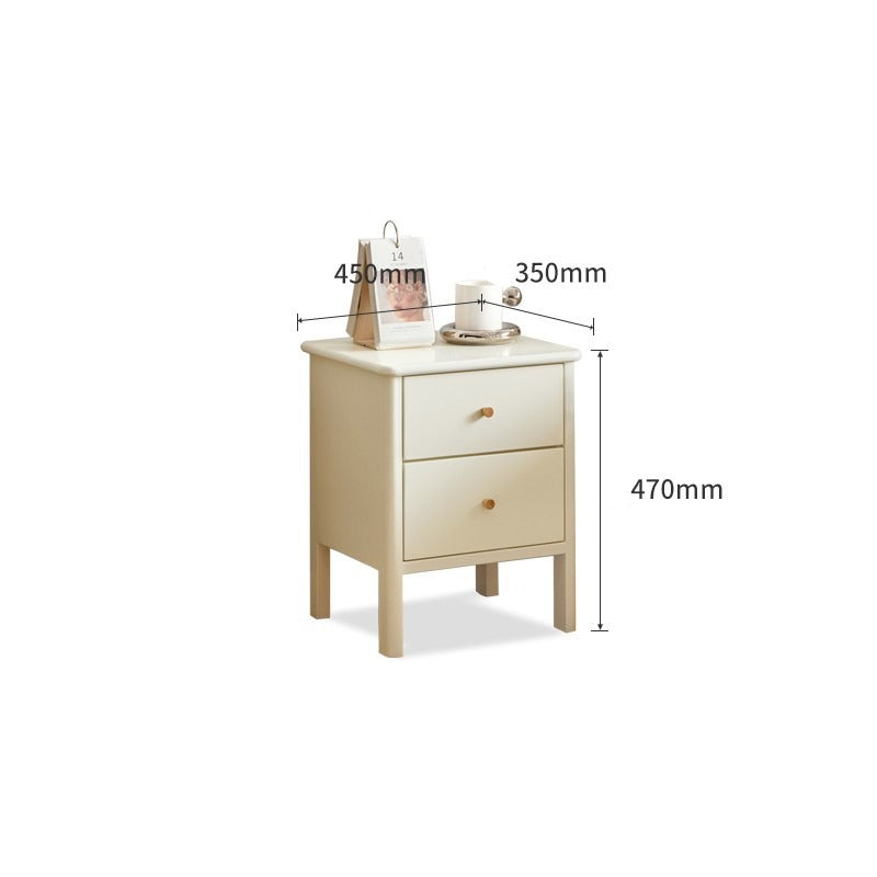 Beech solid wood white luxury night stand-