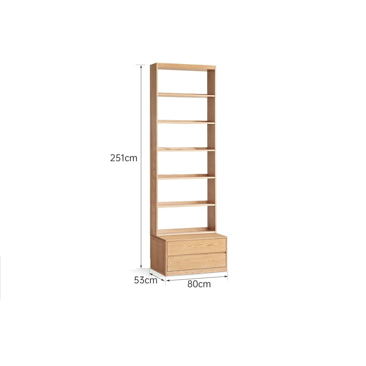Oak solid wood wall-to-wall with seat combined bookshelf-