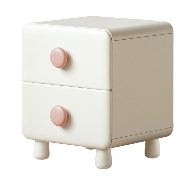 Rubber Solid Wood Cream Style Locker Children's Nightstand