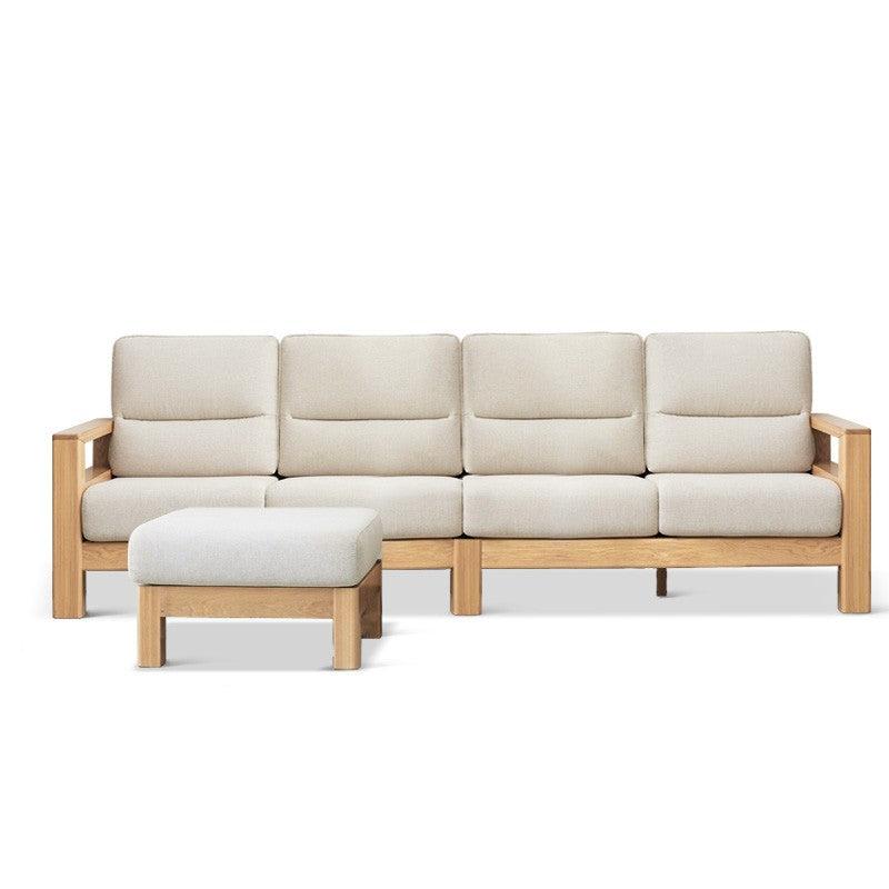 Ash, Black Walnut Solid Wood White Wax Fabric Sofa