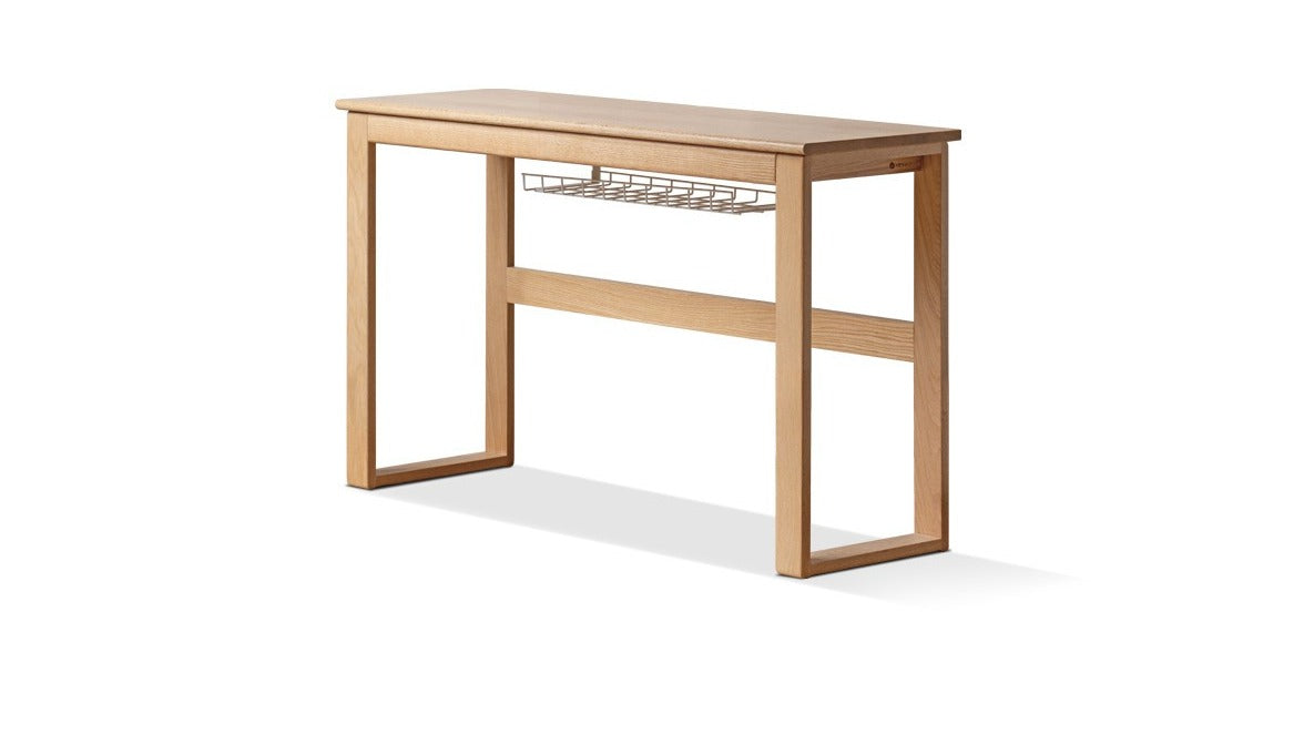 Oak solid wood long office desk-