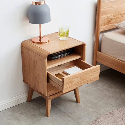 Oak, Beech solid wood nightstand