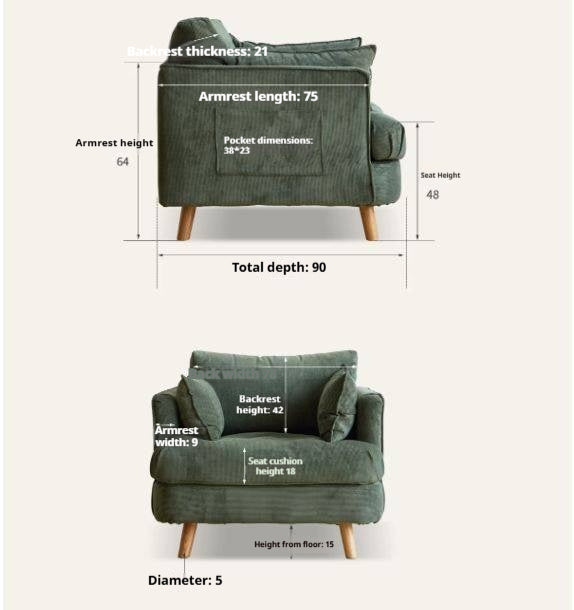 Retro Cozy Fabric Armchair)