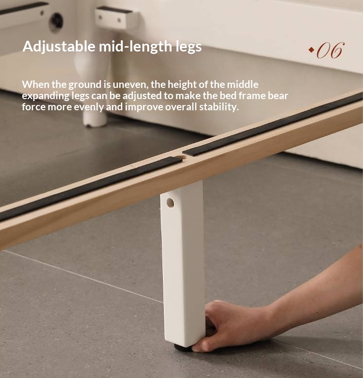 Rubberwood Solid Wood Bed American Retro Cream Style