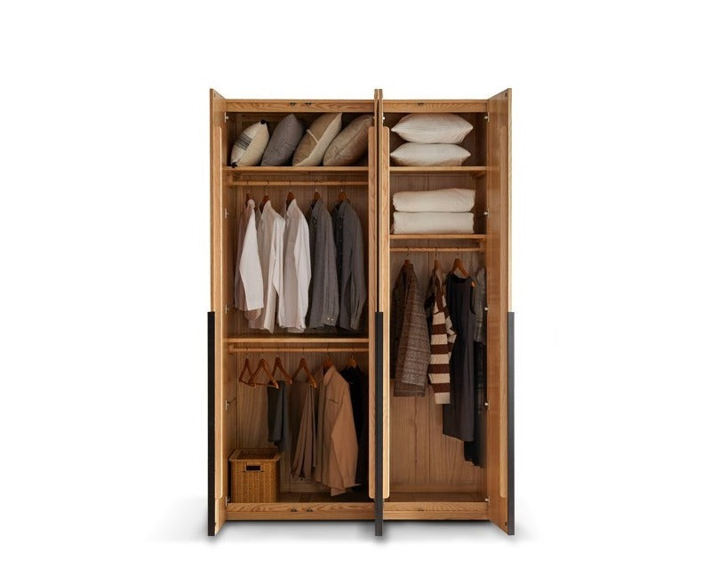 Oak solid wood high wardrobe modern-