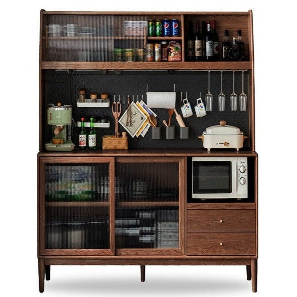 Oak solid wood sideboard multi-functional buffet cabinet,