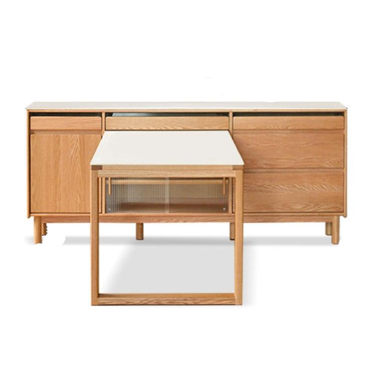 Oak solid wood rock plate dining sideboard