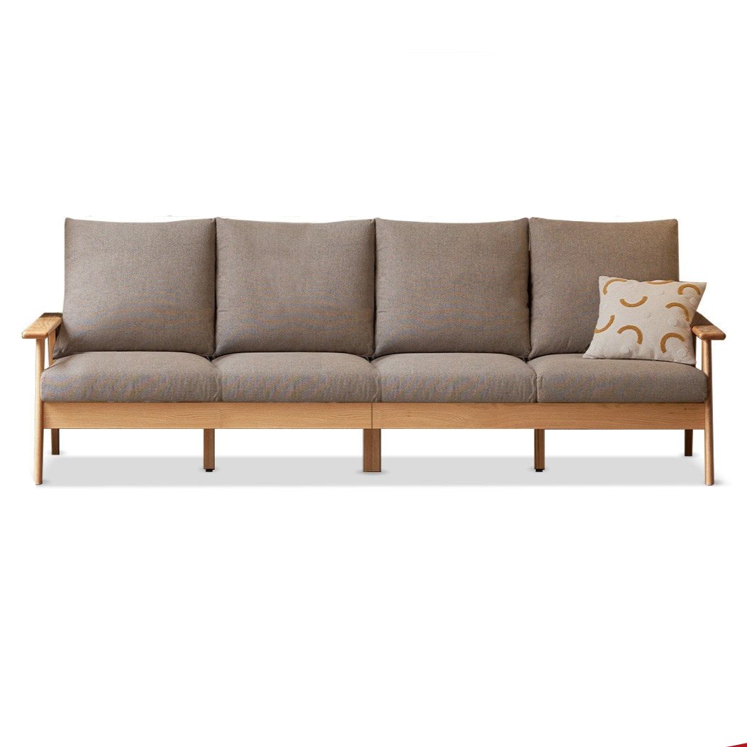 Oak Solid Wood Fabric Sofa