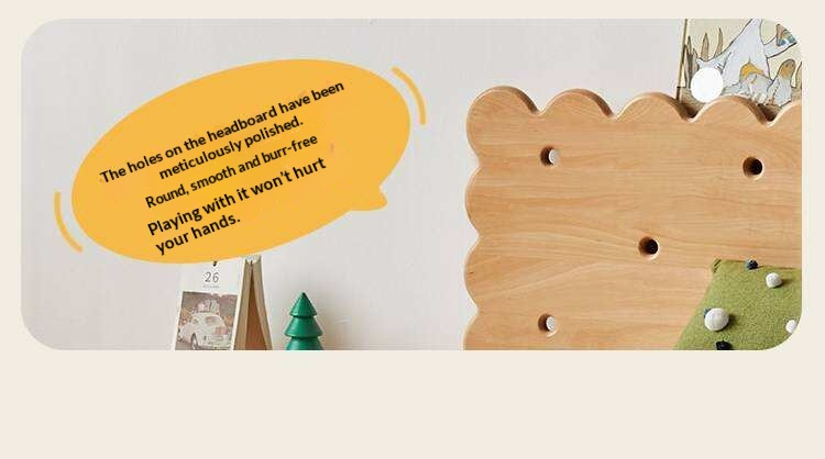 Beech Solid Wood Children's with Scalloped Frame Biscuit Bed
