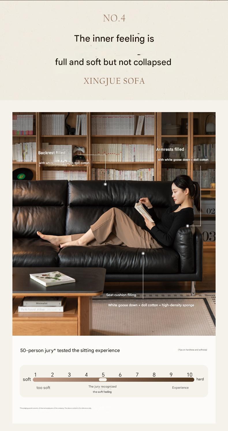 Italian Luxury Leather Sofa  High-Back