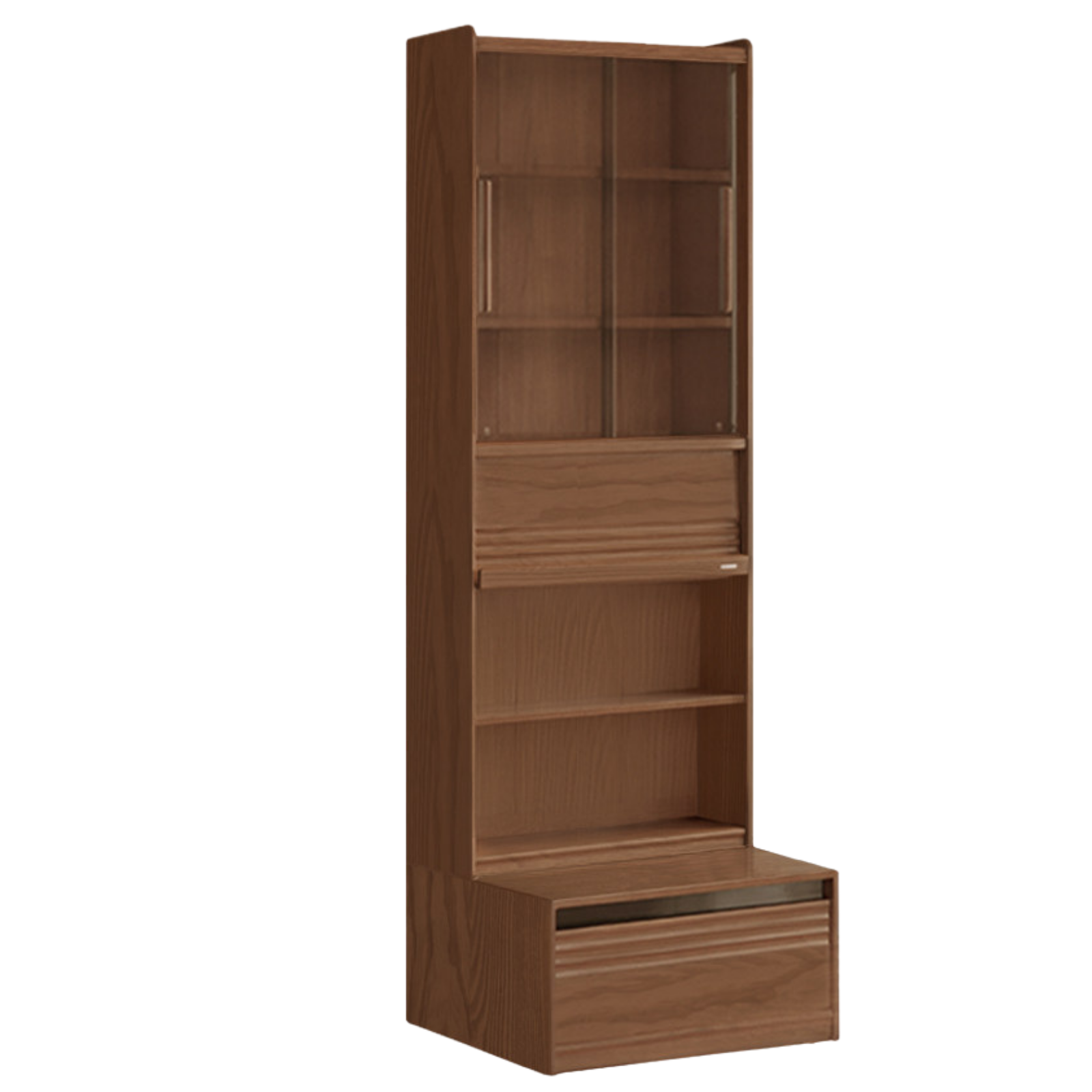Black Walnut, Sandalwood, Oak, Ash Solid Wood Combination Bookcase with Floor Display and Luxury Storage