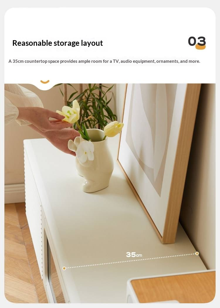 Pine, Cherry Solid Wood TV Cabinet, Rock Board.