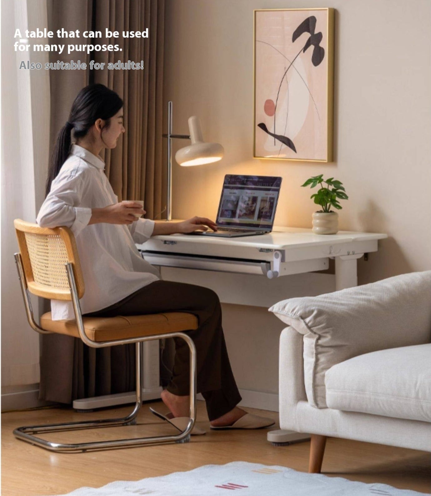 Solid RubberWood Solid Wood Сhildren's Liftable Desk