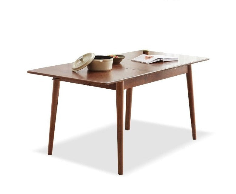 Black walnut Solid wood retractable dining table"