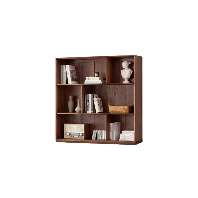 Black Walnut Solid Wood Floor-standing Low Bookcase Combination Bookshelf<