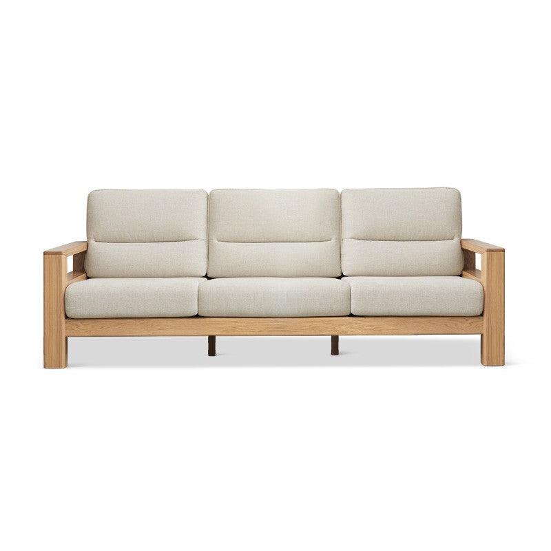 Ash, Black Walnut Solid Wood White Wax Fabric Sofa