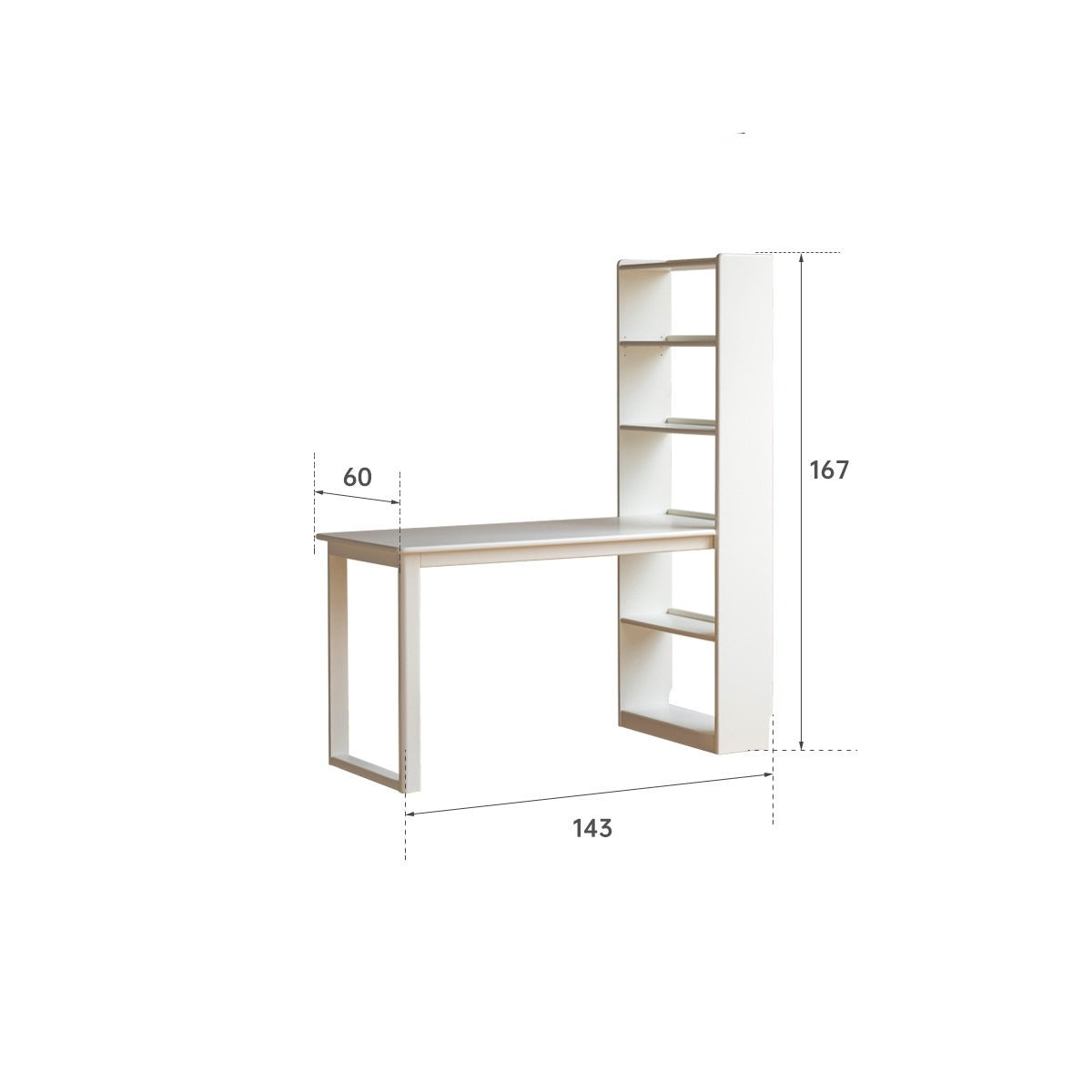 Poplar Solid Wood Office Desk Bookshelf Integrated-