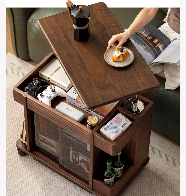 Black Walnut Solid Wood Italian Light Luxury Style Side Table