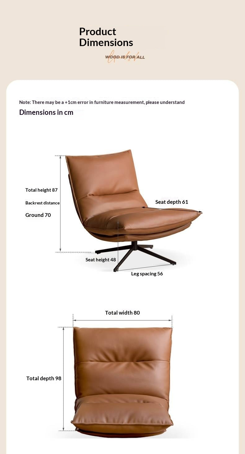 Italian Modern Swivel Lounge Chair with Upholstered Cushion eco leather