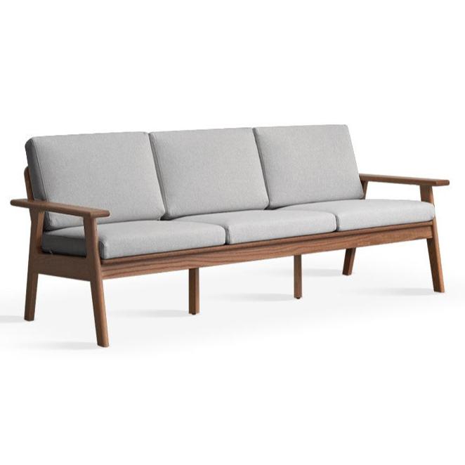 Oak solid wood Japanese-style three-person fabric sofa