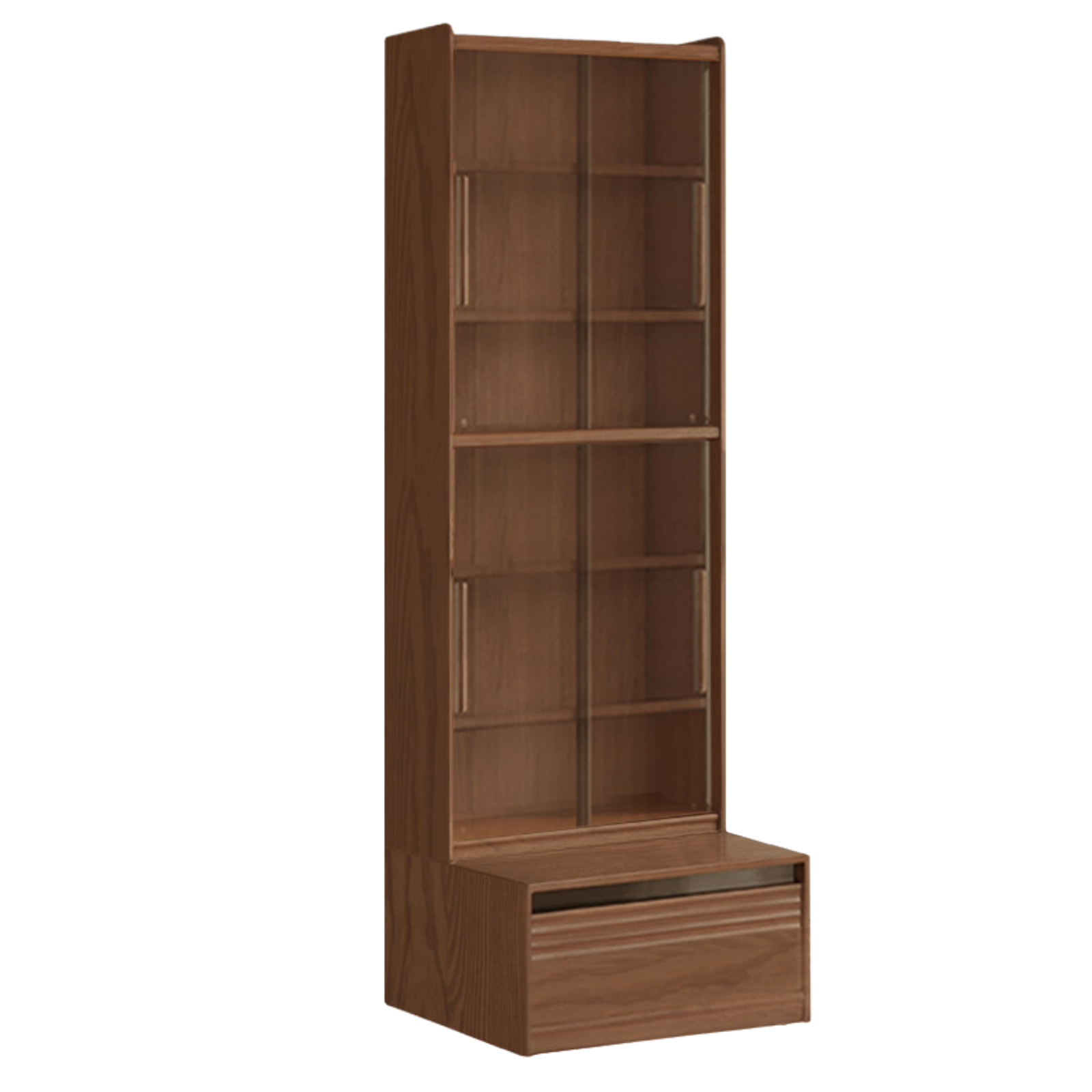 Black Walnut, Sandalwood, Oak, Ash Solid Wood Combination Bookcase with Floor Display and Luxury Storage