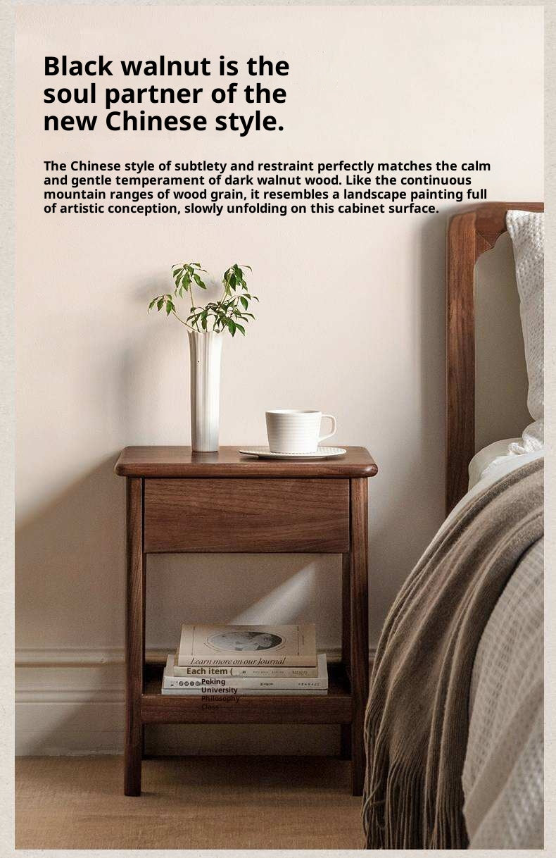 Black Walnut, Ash Bedside Storage Cabinet