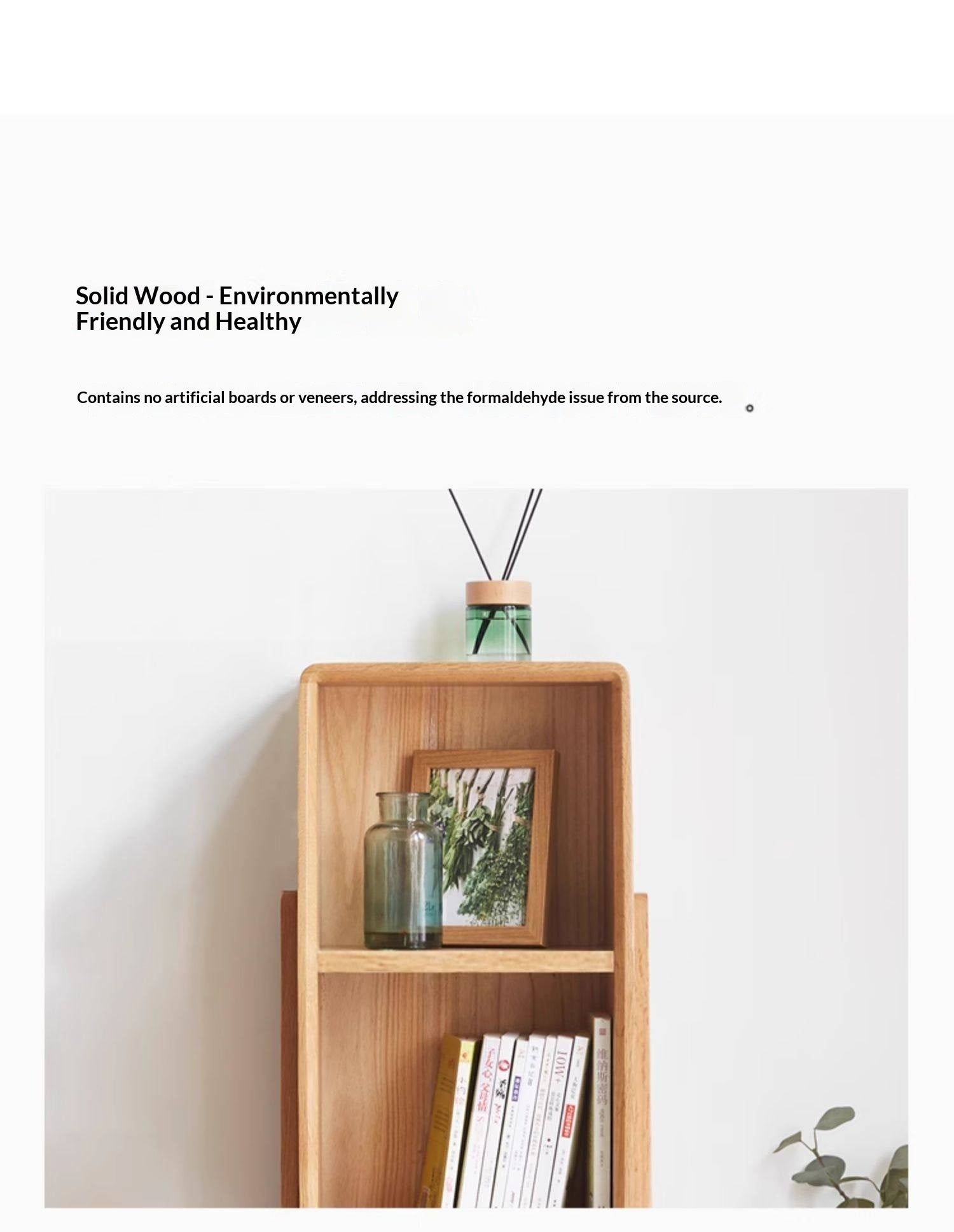 Oak Solid Wood Side Cabinet Combination.