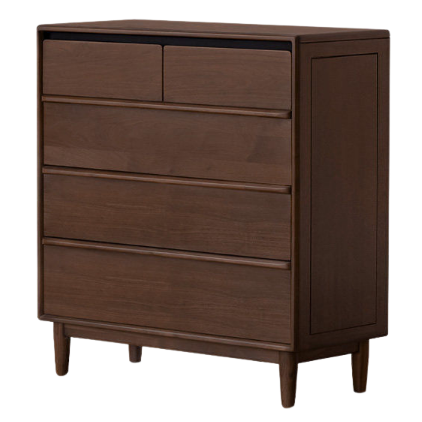 Black Walnut, Sandalwood Solid Wood, Solid Longan Hardwood Italian Light Luxury Chest of Drawers