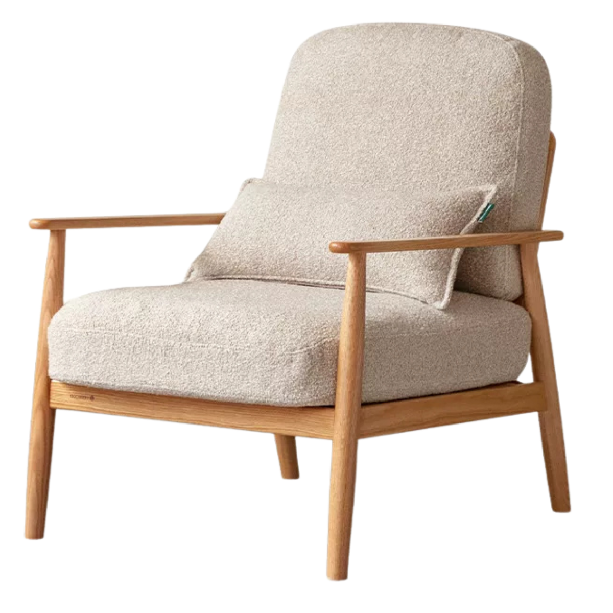 Oak Solid Wood Scandinavian Casual armChair