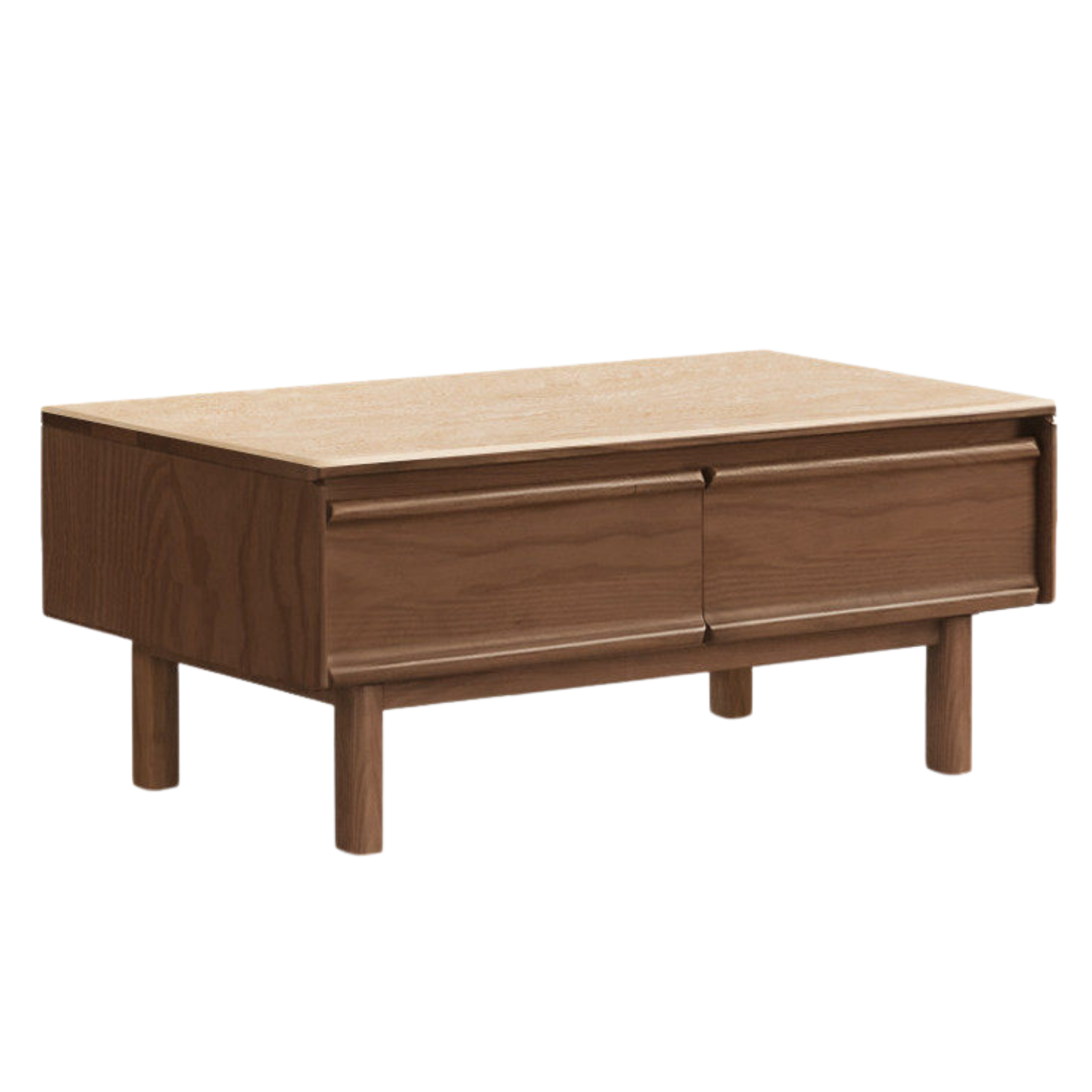 Black Walnut, Ash, Oak Solid Wood, Solid Longan Hardwood Modern Coffee Table