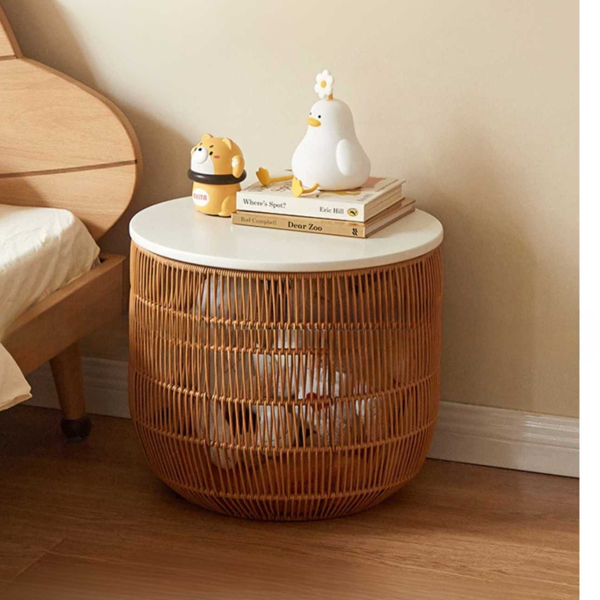 Rubber Solid Wood Cream Style Children's Toy Storage Basket