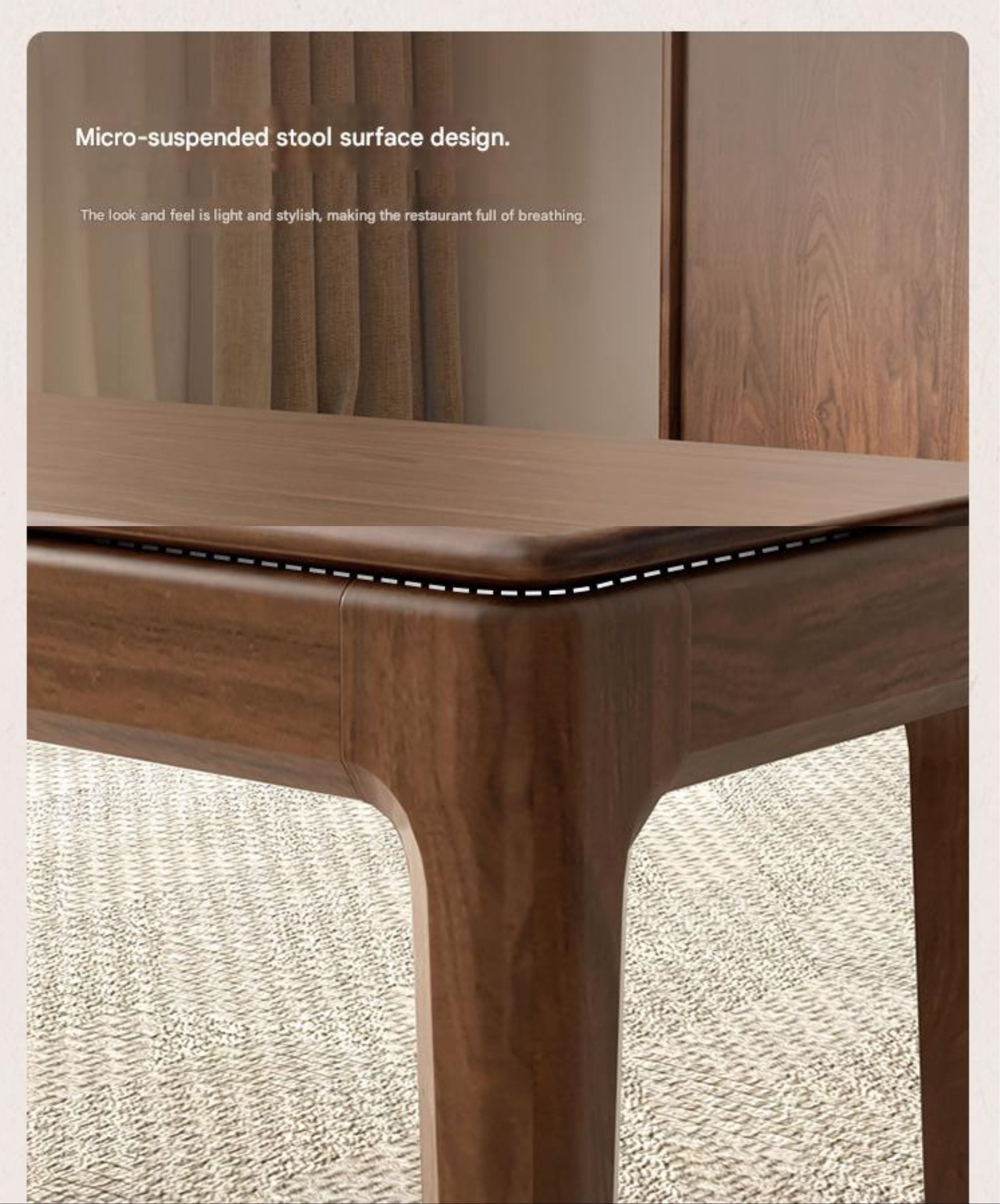 Black Walnut, Oak Solid Wood Nordic Long Bench
