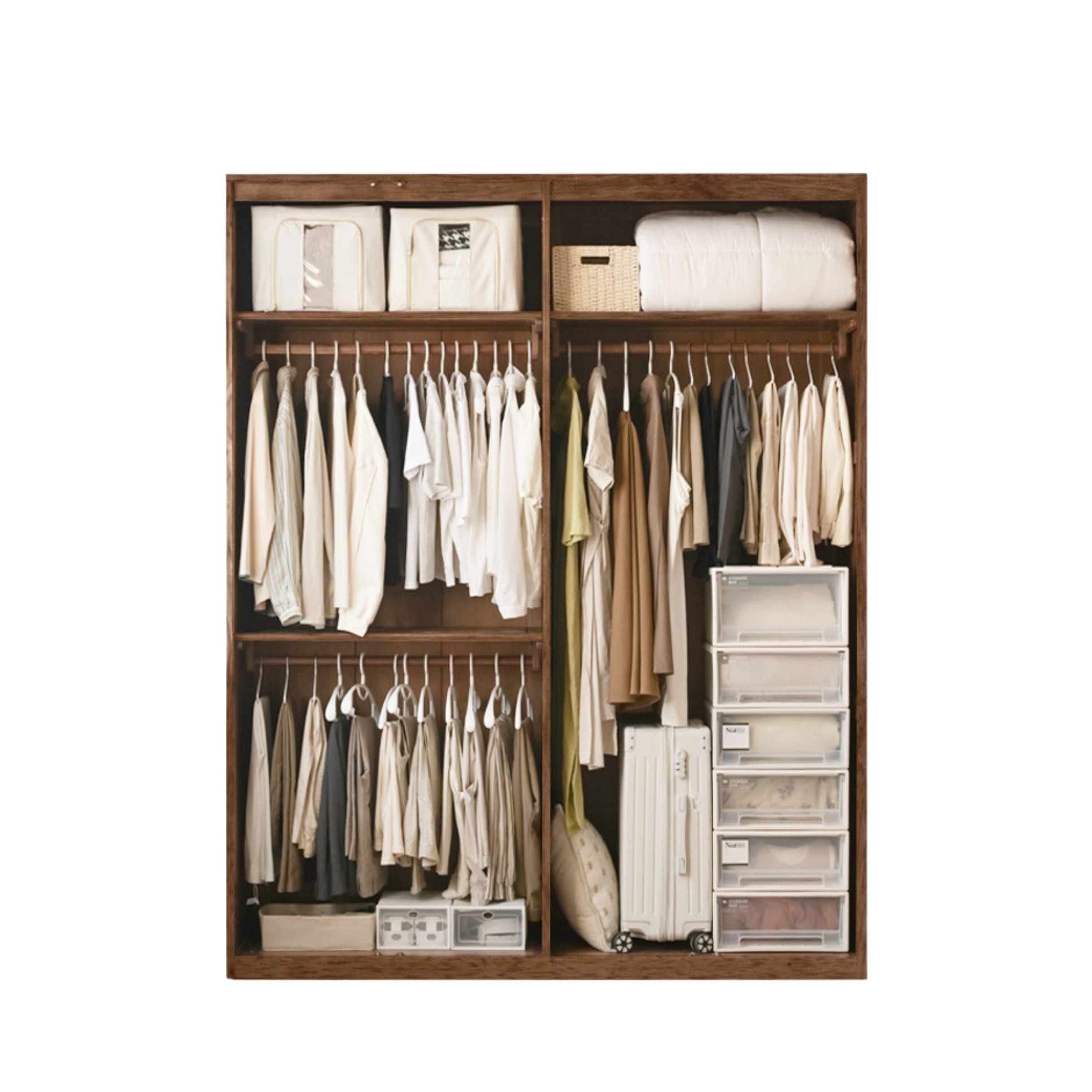Golden Sandalwood Solid Wood Wardrobe