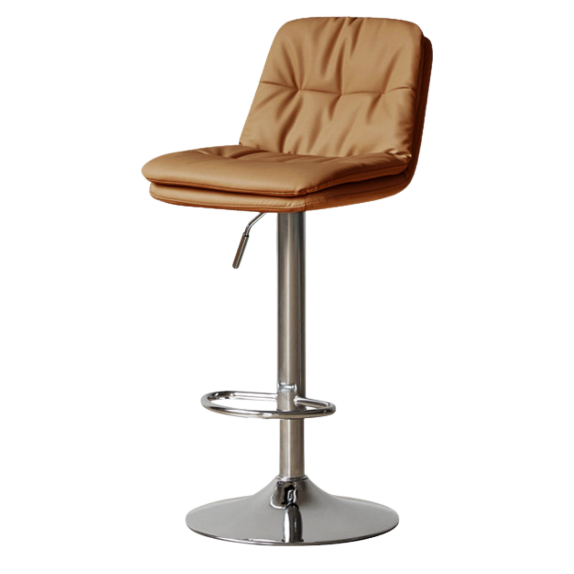 Organic Leather Modern Bar Chair