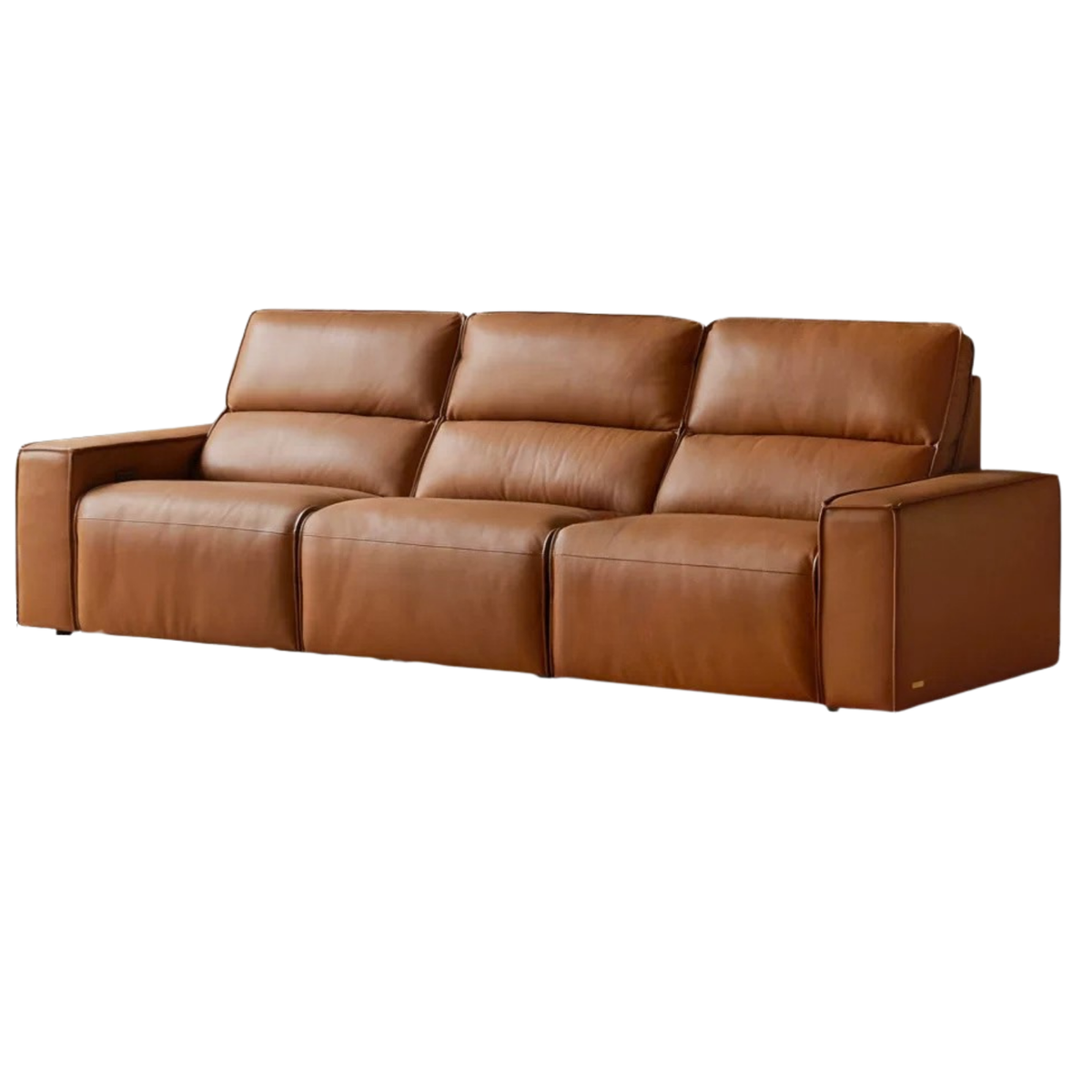 Genuine Leather Power Reclining Sofa with Adjustable Headrests and USB Charging