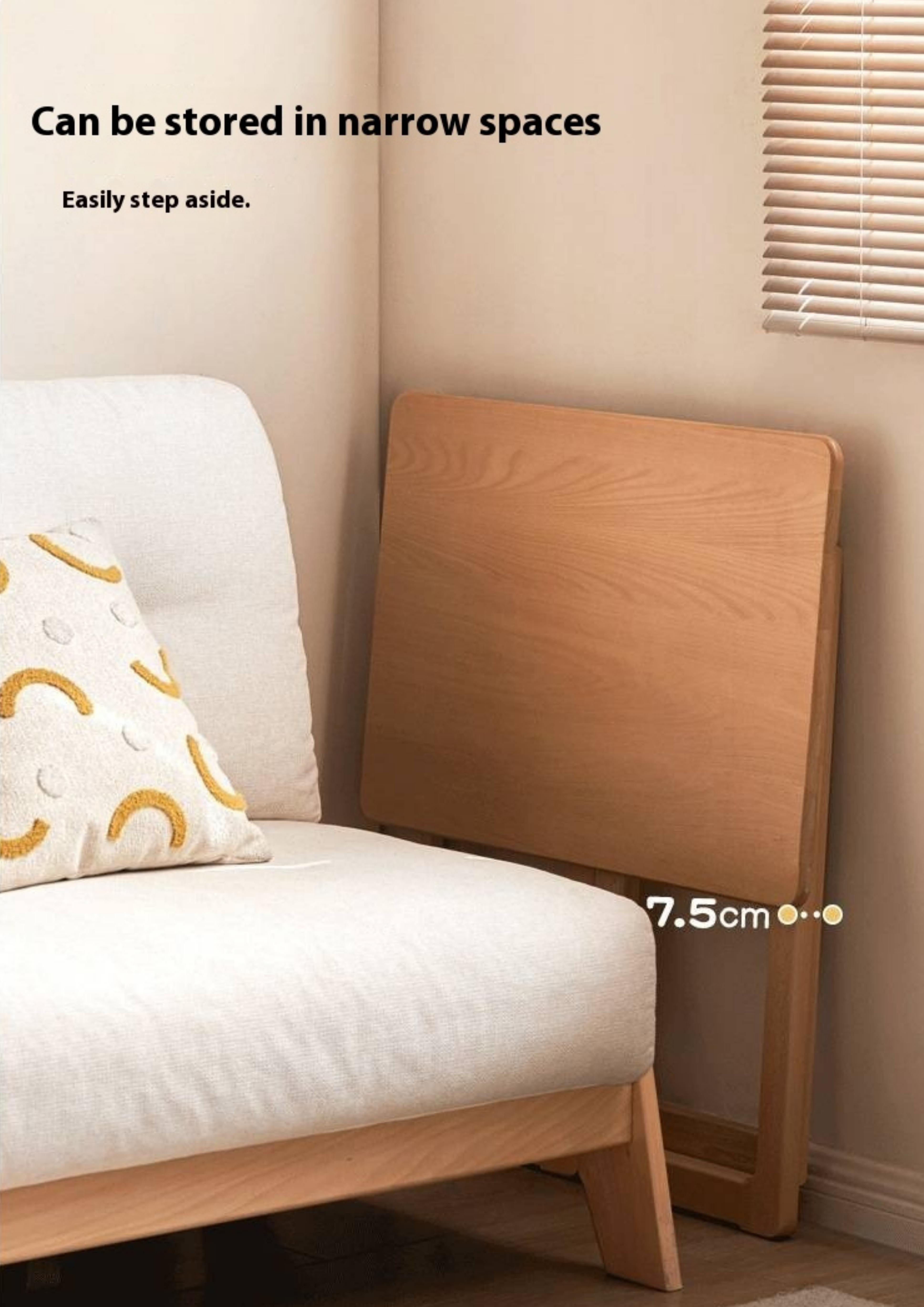 Beech Solid Wood Folding Study Table