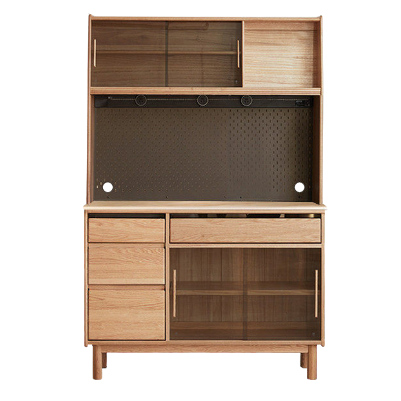 Oak, Ash Solid Wood Modern Rock Board Sideboard