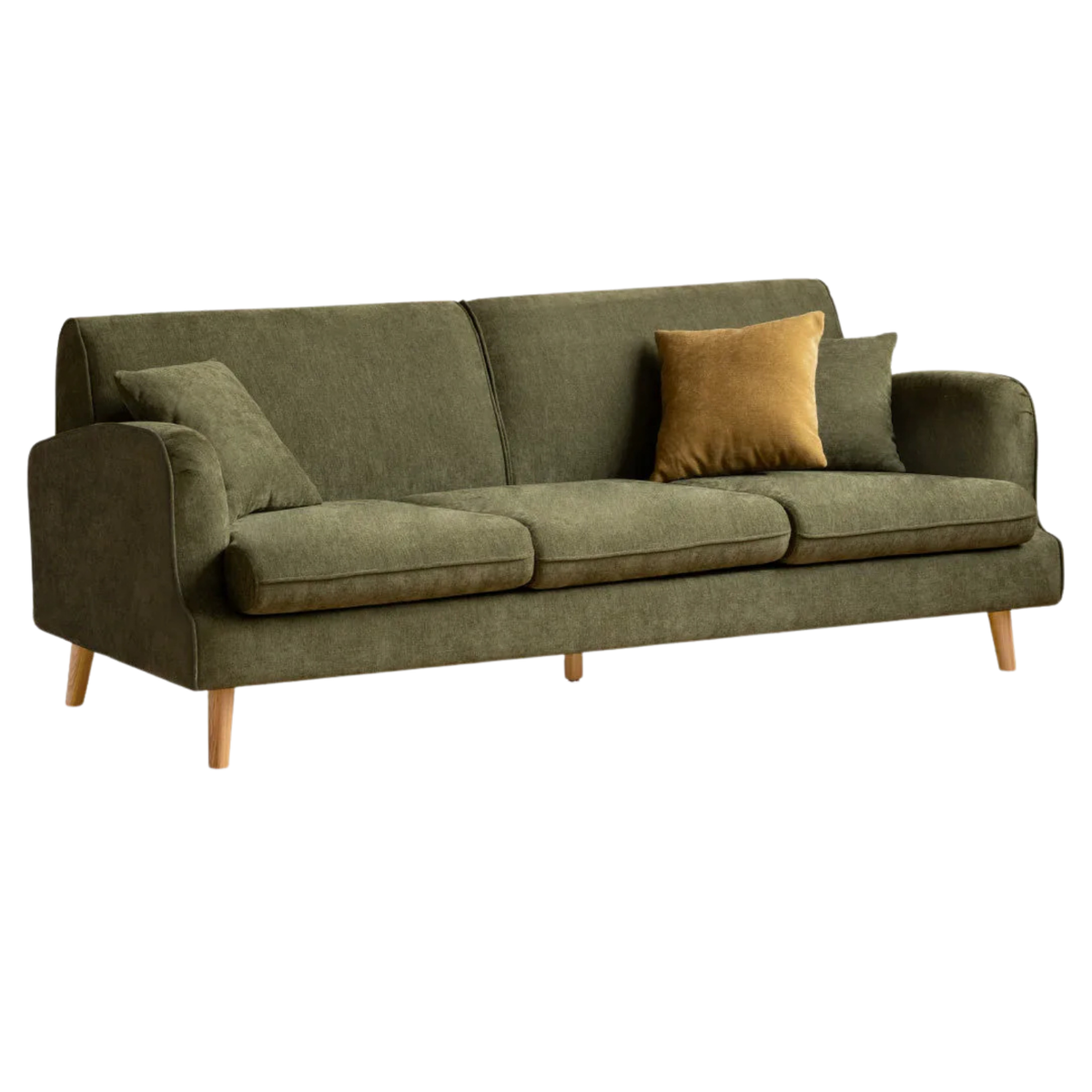 Compact Track Arm Sofa with Tapered Wood Legs