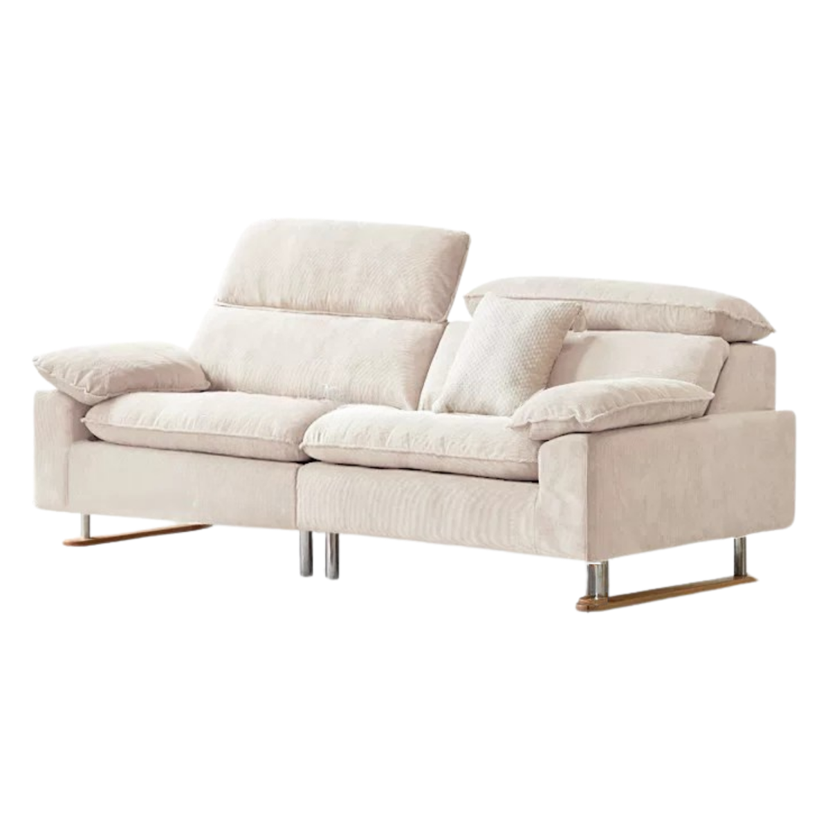 High-Back Corduroy Fabric Sofa with Removable Cover