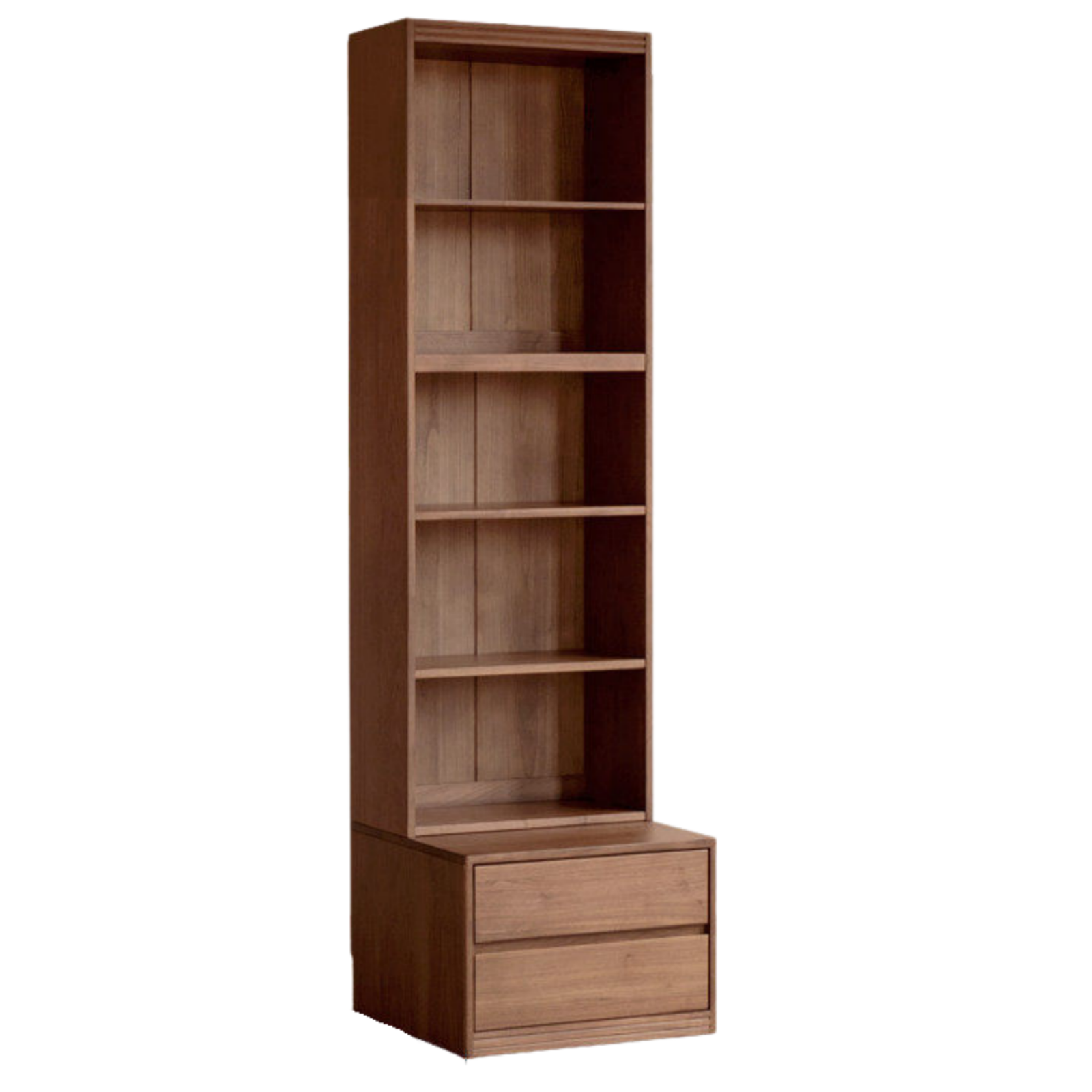 Solid Longan Hardwood, Ash Solid Wood Bookcase with Floor-to-Deck and Wall-Mounted Display Cabinet