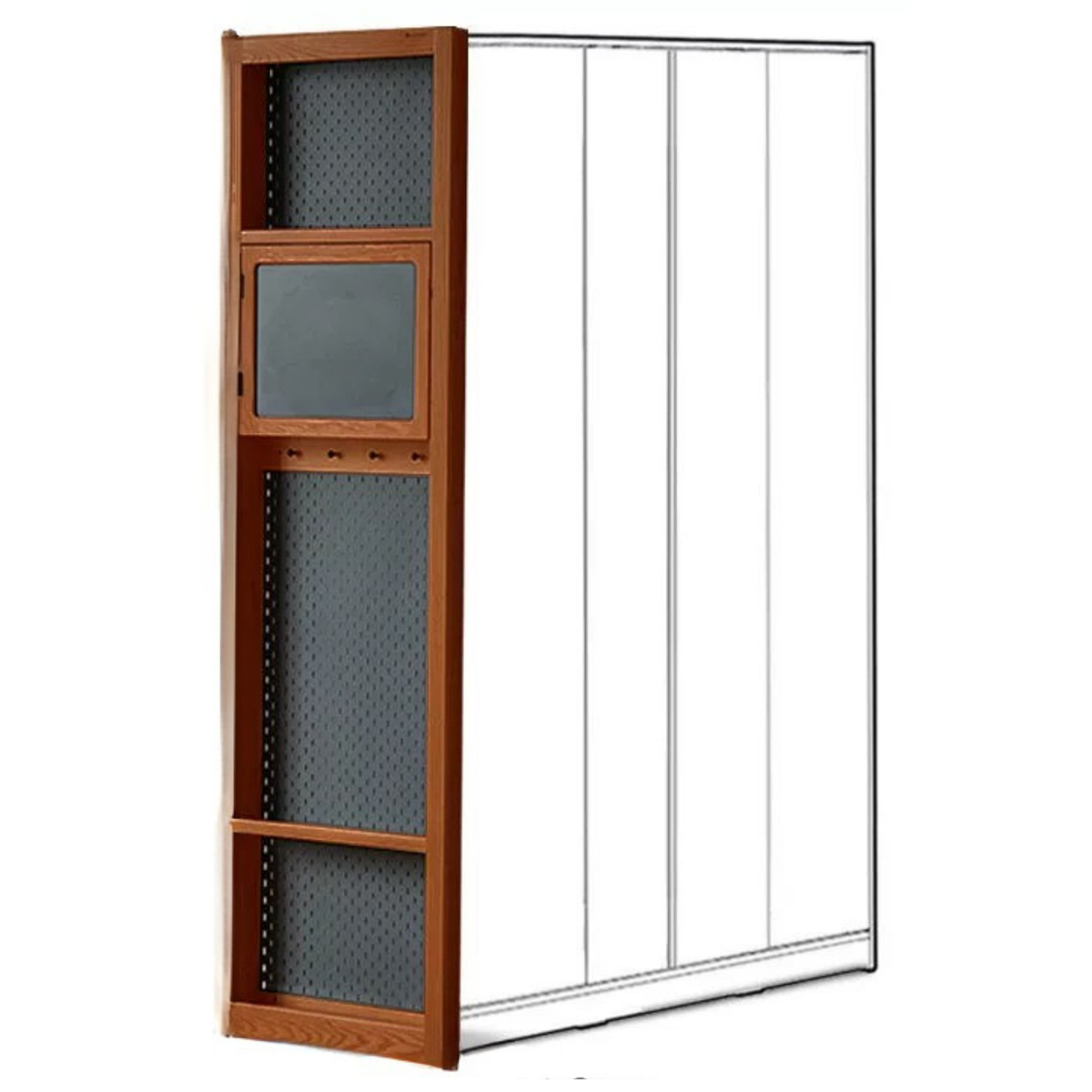 Cherry, Poplar Solid Wood Medieval Style Corner Cabinet
