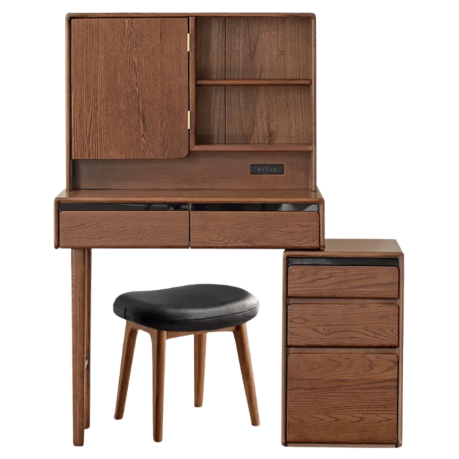 Oak Solid Wood Retractable Modern Vanity Table.