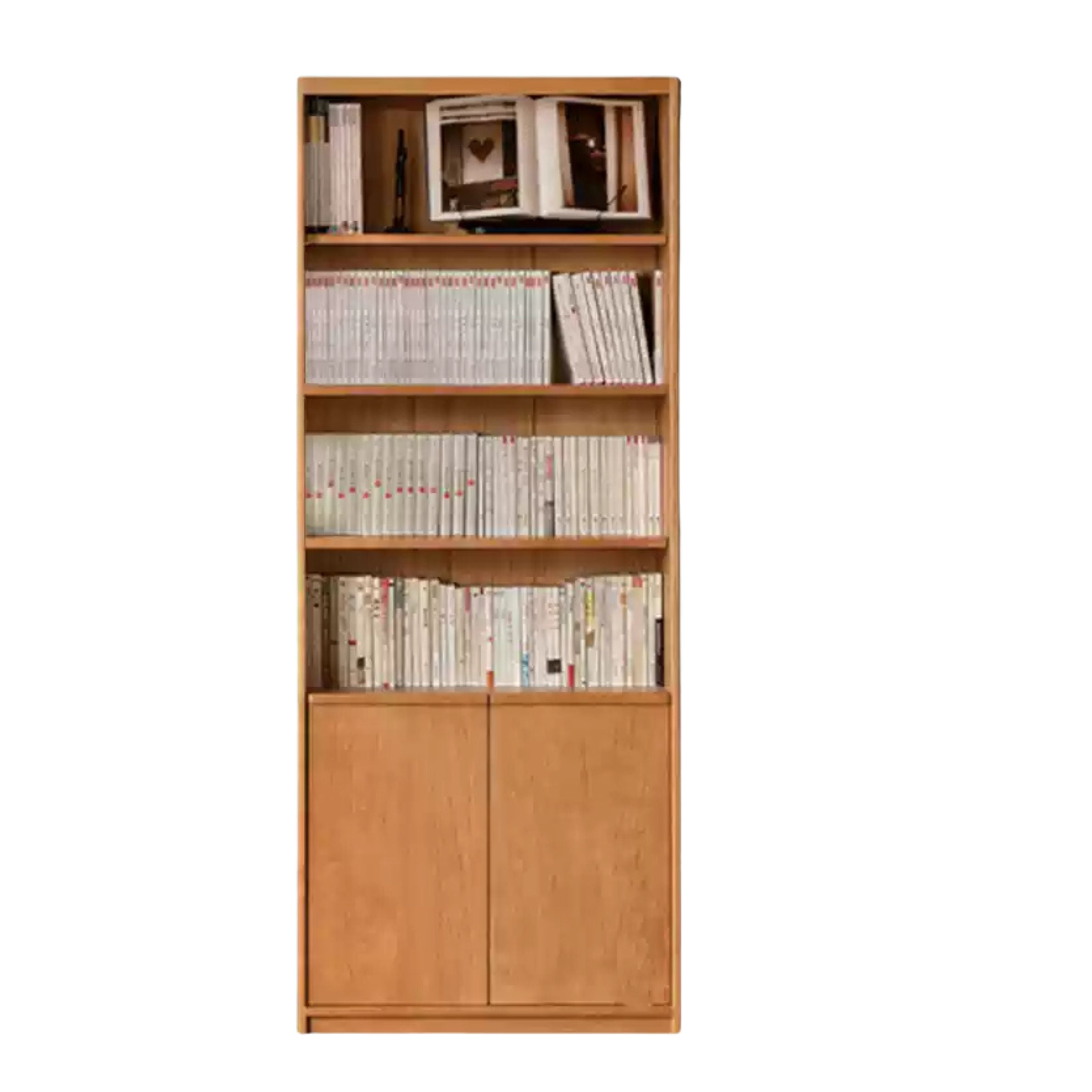 Cherry Solid Wood Glass Door Bookcase