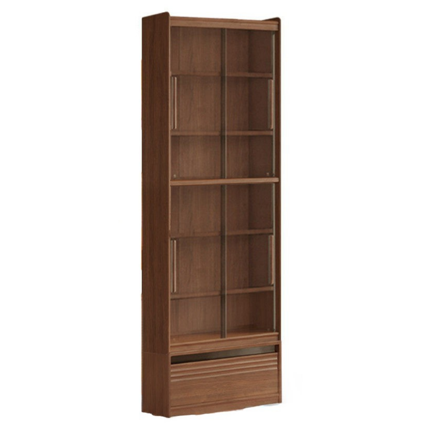 Black Walnut Solid Wood Combination Bookcase with Wall Storage and Floor Display