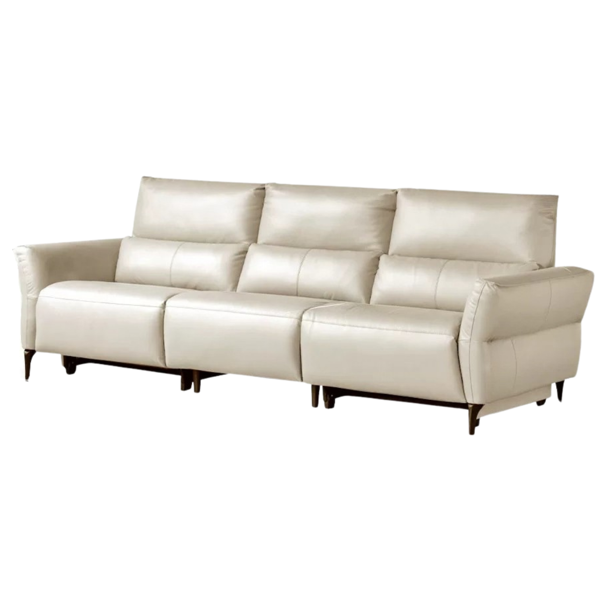 Genuine Leather Power Reclining Sofa with High Back, Single or Dual Power Recliners & USB Charging