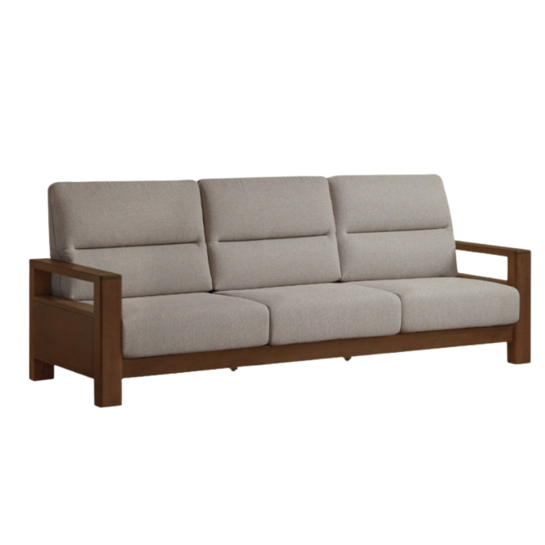 Sandalwood Solid Wood Fabric Sofa