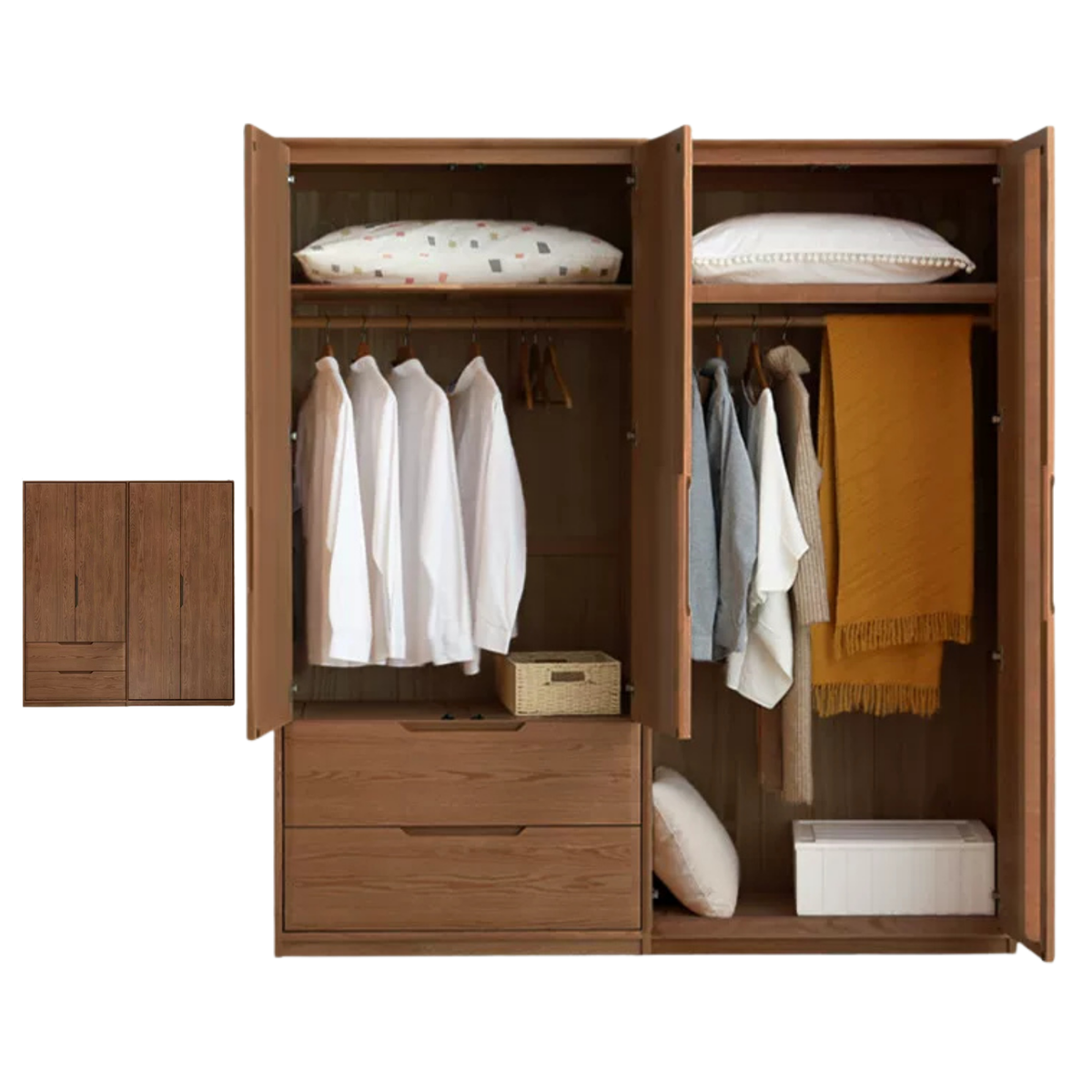 Oak, Ash Solid Wood minimalist Wardrobe