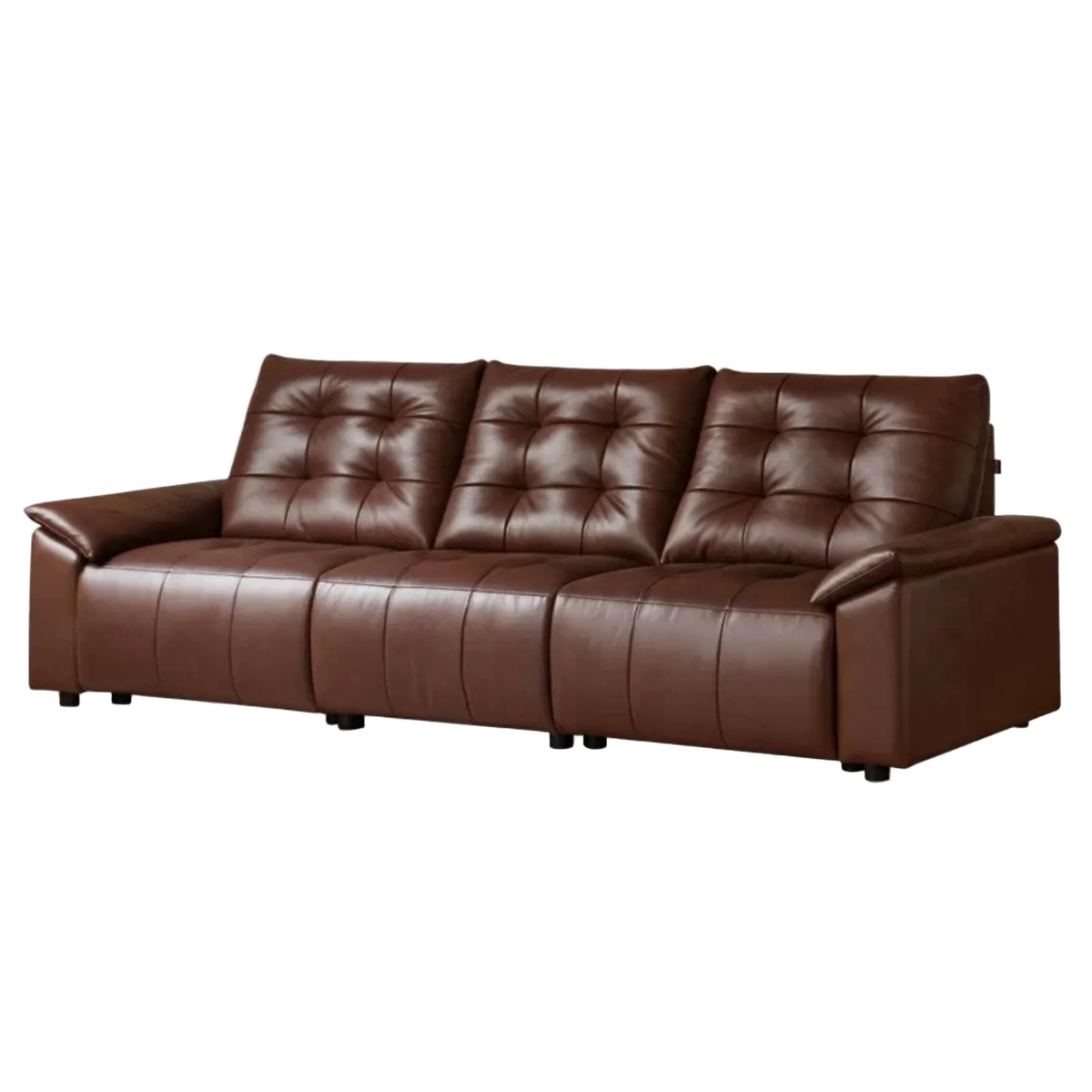 Genuine Leather Zero-Wall Recliner – Piano-Key Electric Sofa