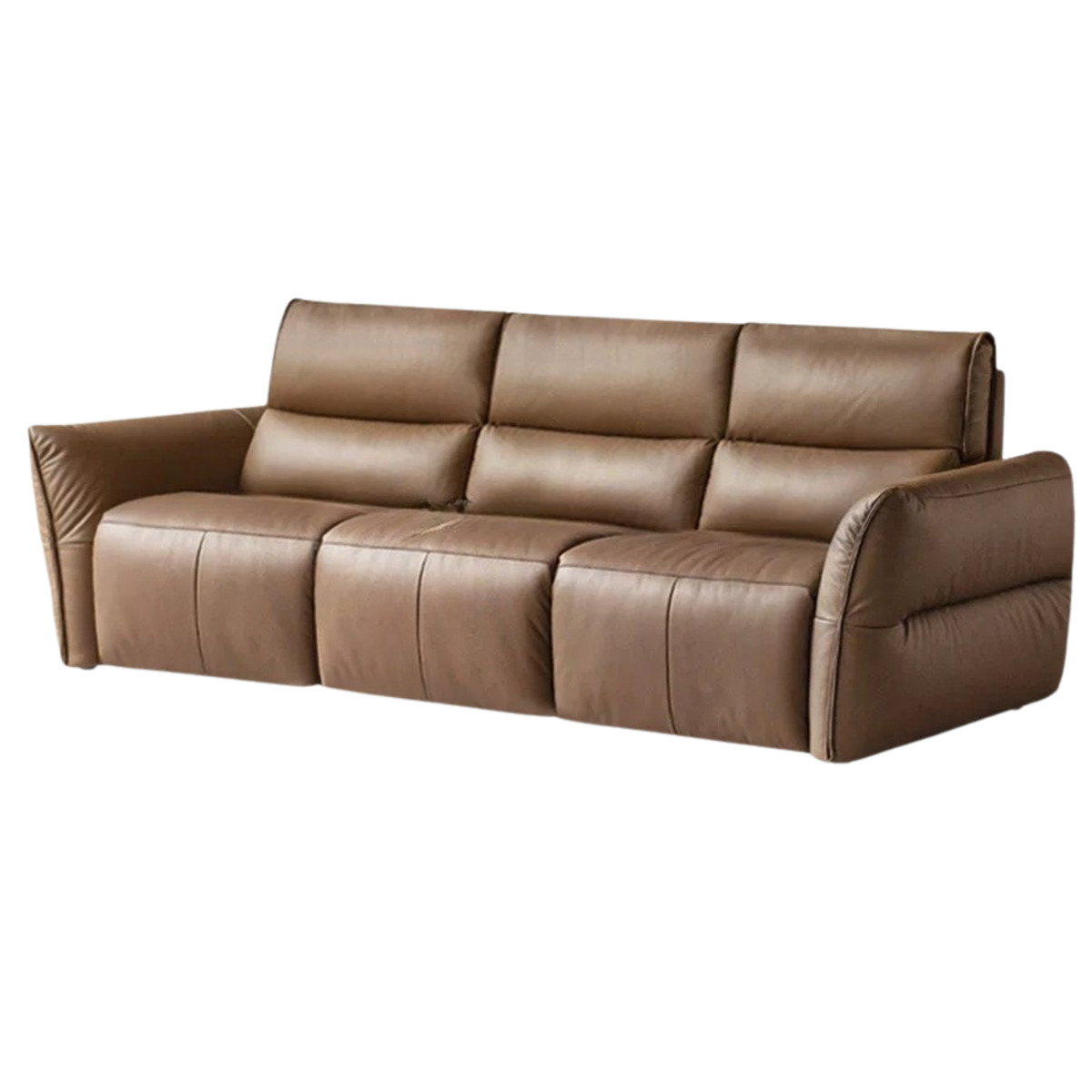 Genuine Leather Sofa Italian Light Luxury Tofu Block Sofa