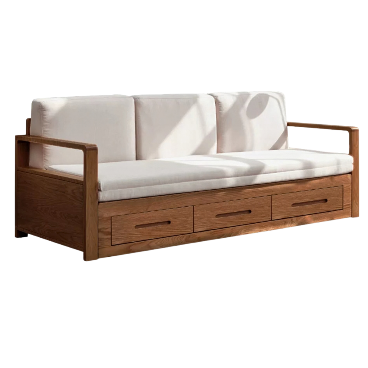 Oak, Ash Solid Wood Wood Daybed with Trundle and Storage Drawers